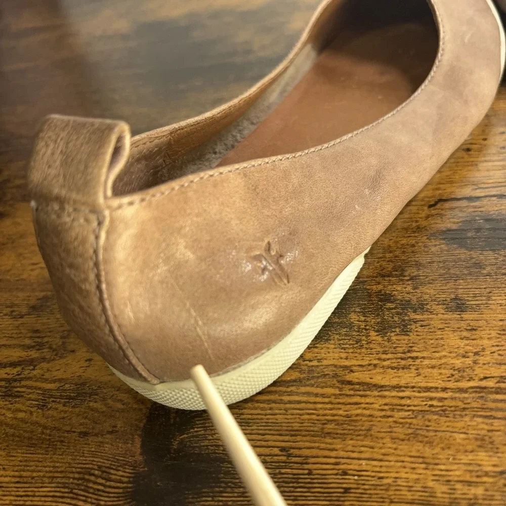 Frye Melanie Ballet Flats Womens 7.5M Brown Leather Slip On Rustic Boho